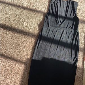 Deep v midi slinky dress